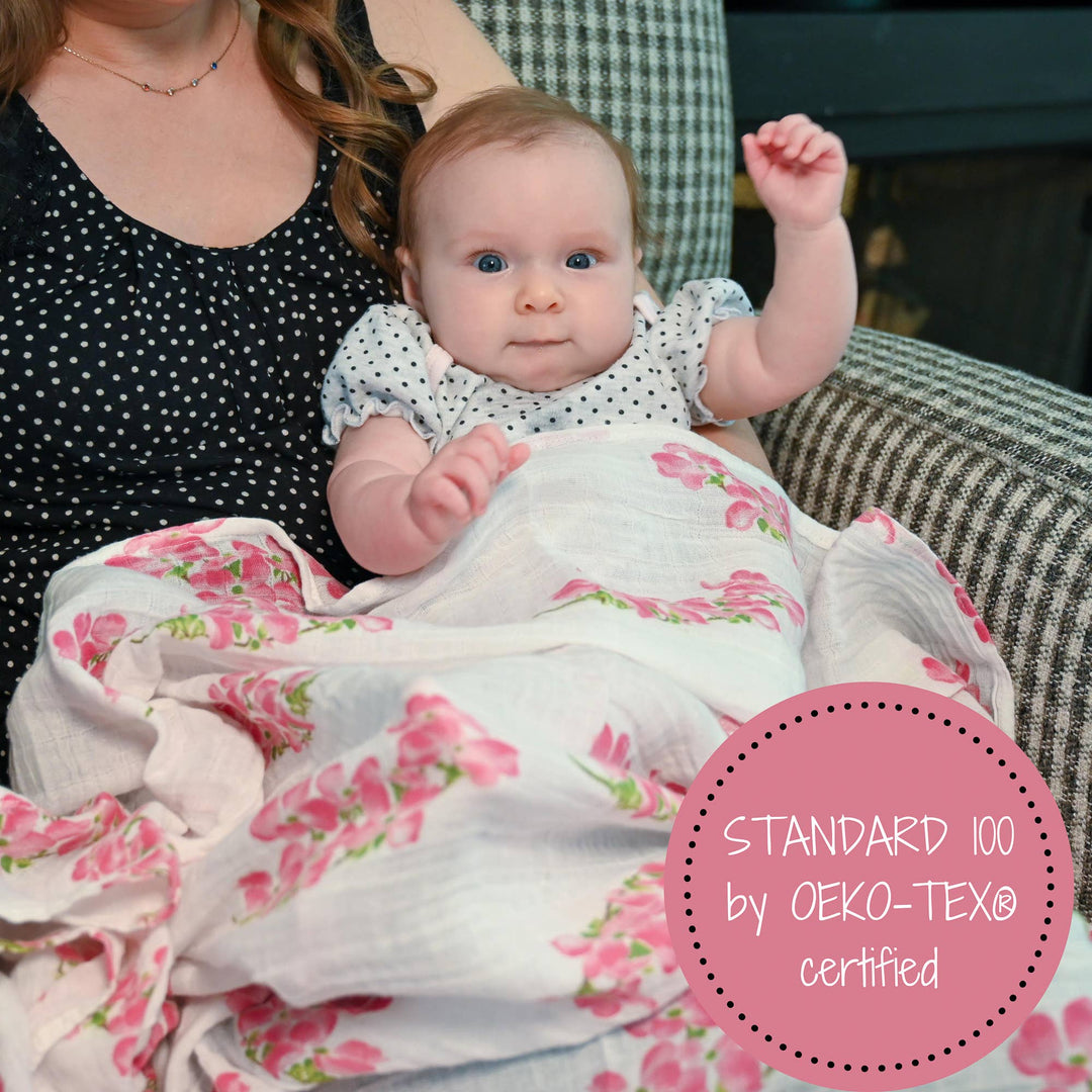 Dogwoods In Bloom Muslin Swaddle Baby Blanket