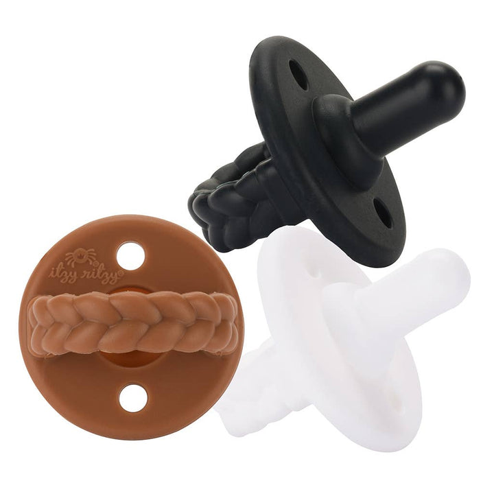 Itzy Ritzy - Sweetie Soother™ Silicone Pacifier Set of 3 Coffee & Cream: Coffee & Cream