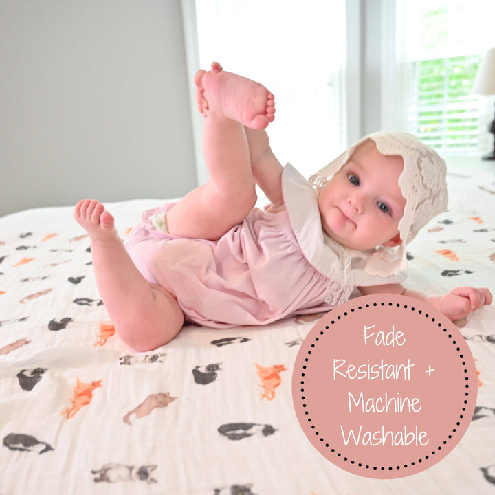 Here Kitty Kitty Muslin Swaddle Baby Blanket