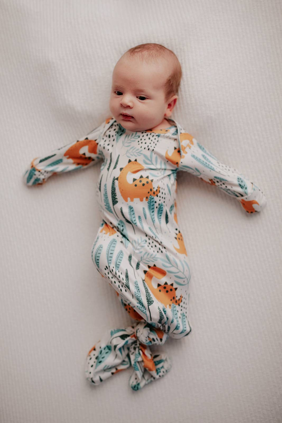 Bamboo - Dinosaur Animal Print Zoo Knotted Gown & Hat