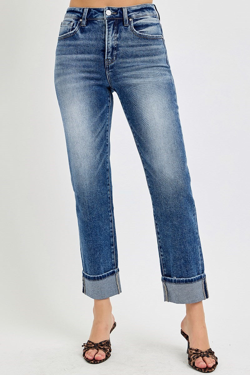 TUMMY CONTROL ▪️RISEN ▪️ HIGH RISE CROP STRAIGHT JEANS