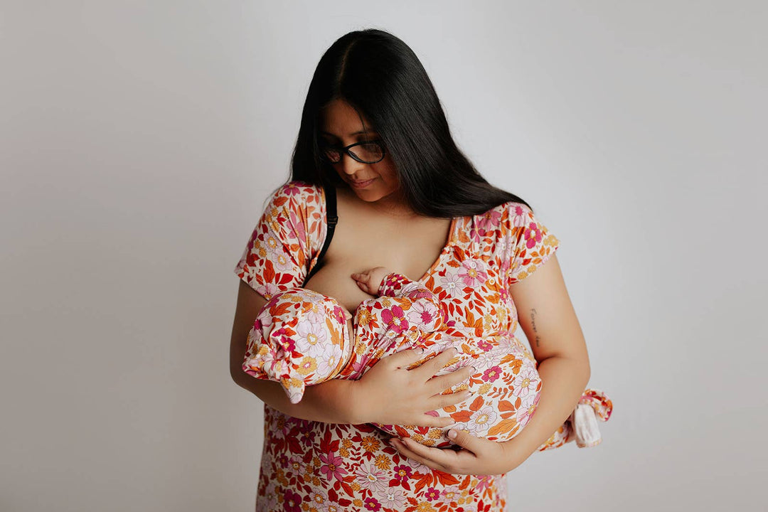 Bamboo - Wild Child Pink Floral Knotted Gown & Bow