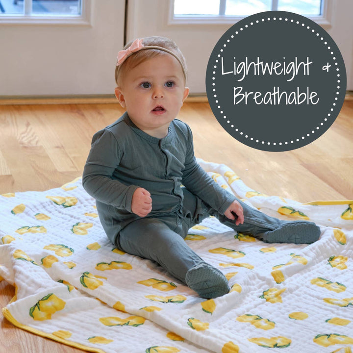 Main Squeeze Lemon Muslin Swaddle Baby/Toddler Quilt