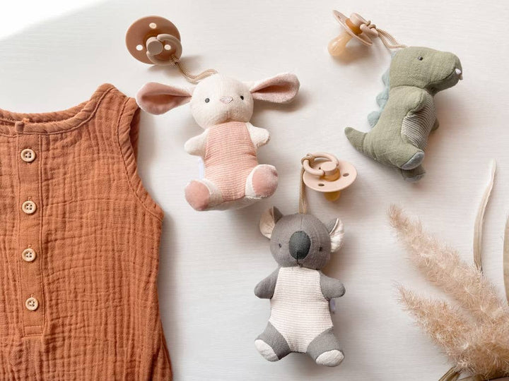 Itzy Ritzy - *NEW OPTIONS* Bitzy Pal Natural Rubber Pacifier & Plush: Bunny