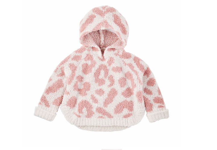 Mud Pie Chenille Pink Leopard Poncho