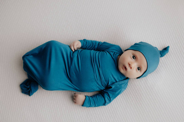 Bamboo - Peacock Blue Knotted Gown