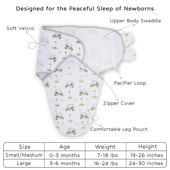 Golf A Round Baby Sleep Swaddle 100% Organic Cotton