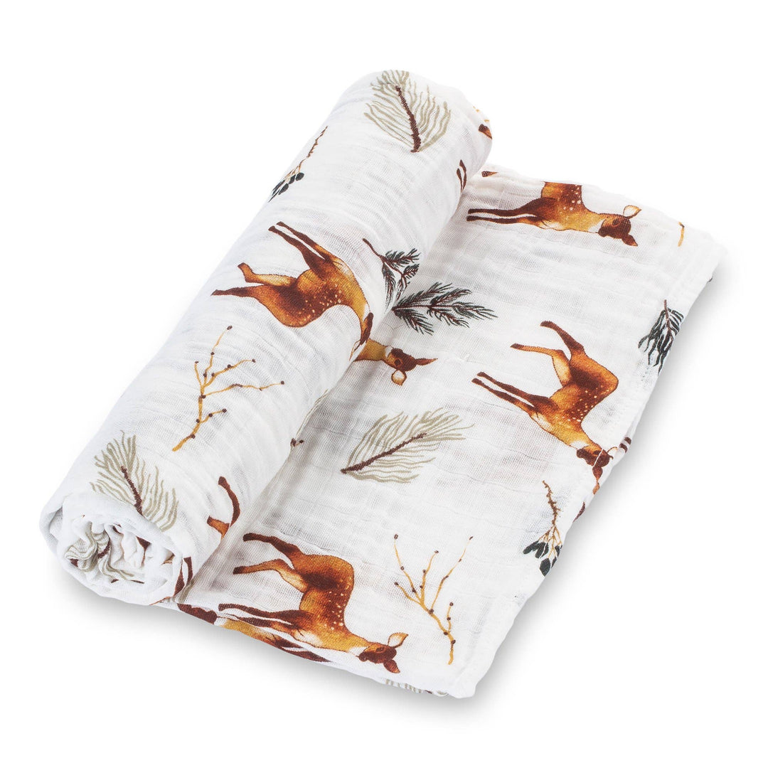 Oh Deer Muslin Swaddle Baby Blanket